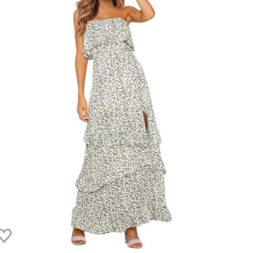 Yidarton Strapless Boho Maxi Long Dress NEW